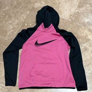 Nike Pink and Black Women's Hoodie